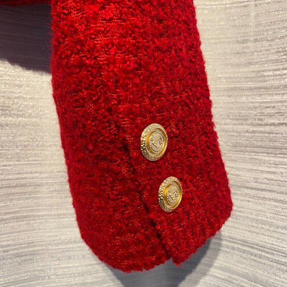 Zara Burgundy Structured Double Breasted Jacket and Skirt, set! - Picture 8 of 13